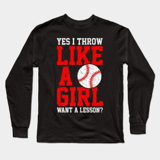 Play Girl Softball Player Long Sleeve T-Shirt